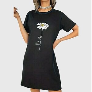 Women's Casual Daisy-print Nightdress, NWOT